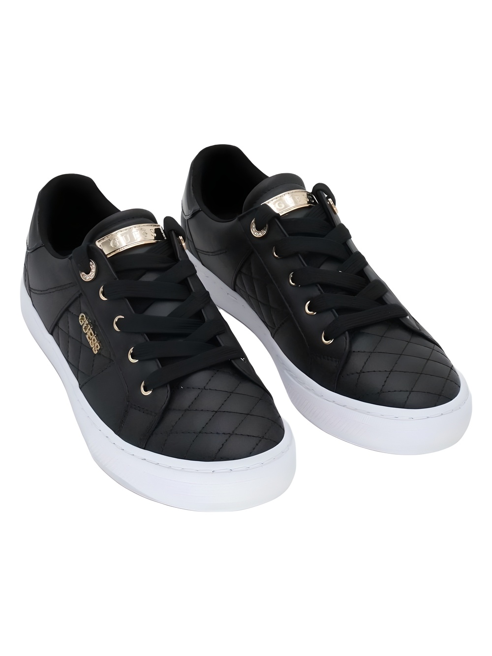 GUESS Loven Low Profile Black Quilted Fashion Sneakers Size 9M
